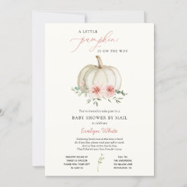 Rosa Little Pumpkin Baby Shower by Mail Inbjudningar