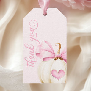 Rosa Little Pumpkin Baby Shower Favor Presentetikett