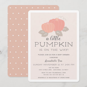  Rosa Little Pumpkin Baby Shower Inbjudningar