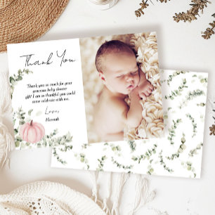 Rosa Little Pumpkin Baby Shower Photo Tack Kort