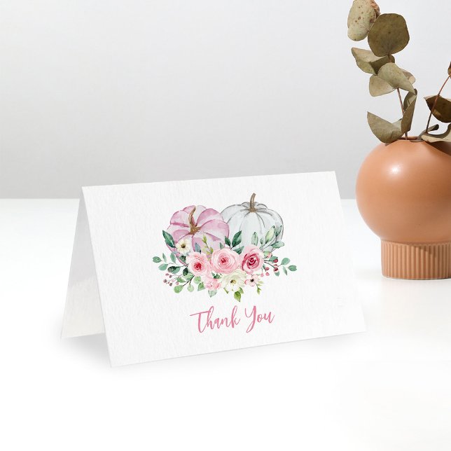 Rosa Little Pumpkin Baby Shower Tack Kort (Skapare uppladdad)