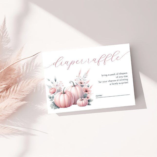 Rosa Little Pumpkin Diaper Raffle Tilläggskort (Skapare uppladdad)