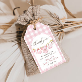 Rosa Little Pumpkin Fall Baby Shower Märkre Presentetikett