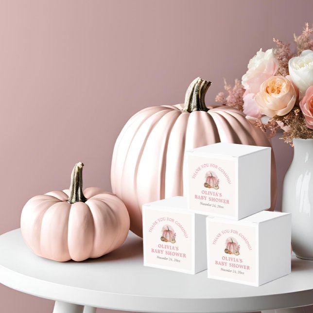 Rosa Little Pumpkin Fall Cute Girl Baby Shower Presentaskar (Skapare uppladdad)