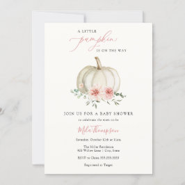 Rosa Little Pumpkin Girl Baby Shower-inbjudan Inbjudningar