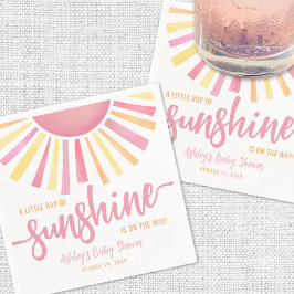 Rosa Little Ray of Sunshine Sol Baby Shower Pappersservett