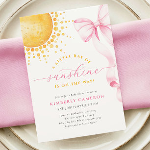 Rosa Little Sunshine Baby Shower-inbjudan Inbjudningar