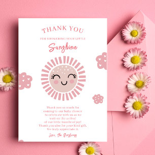 Rosa Little Sunshine Girl Baby Shower Tack Kort