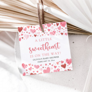 Rosa Little Swehoney Valentines Day Baby Shower Gåvor Etiketter