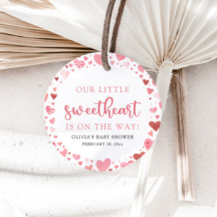 Rosa Little Swehoney Valentines Day Baby Shower Gåvor Etiketter