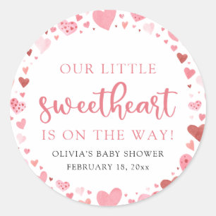 Rosa Little Swehoney Valentines Day Baby Shower Runt Klistermärke