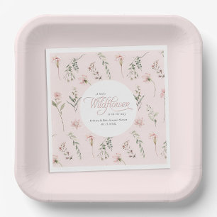 Rosa Little Wildblomme Flicka Shower Pappersservett