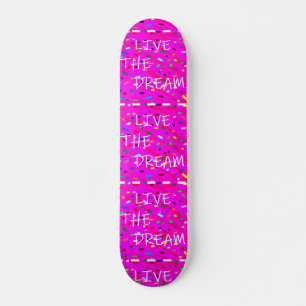 Rosa live-drömtextdesign mini skateboard bräda 18,5 cm