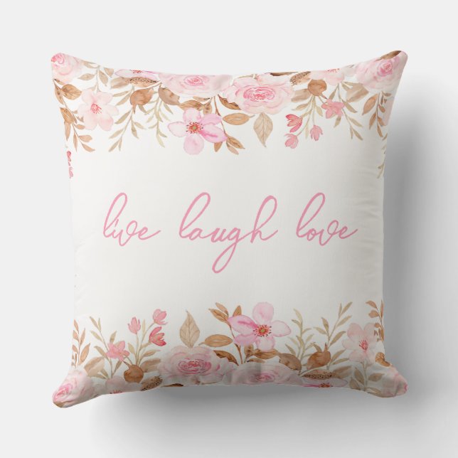 Rosa Live Laugh Love  Kudde (Baksida)