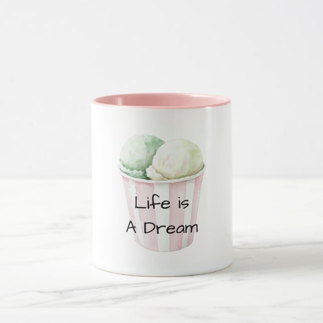 Rosa Livet Är En Dröm Mintis Glass Mugg (Center)