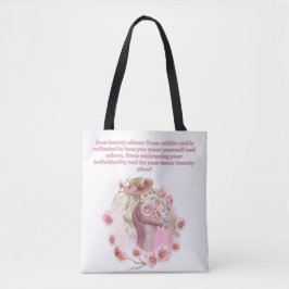 Rosa Livets träd Inspirational Tote Bag Tygkasse
