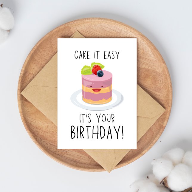 Rosa Ljuset enkelt födelsedagskort Tack Kort (Funny Illustrated Birthday Card – Personalized Humor)