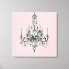Rosa ljuskrona Canvas väggkonst