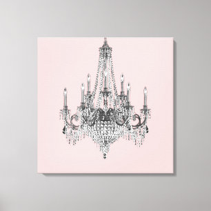 Rosa ljuskrona Canvas väggkonst