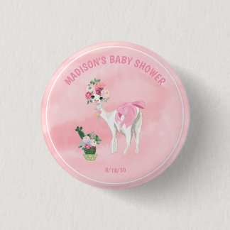 Rosa Llama Alpaca Girls Baby Shower Knapp