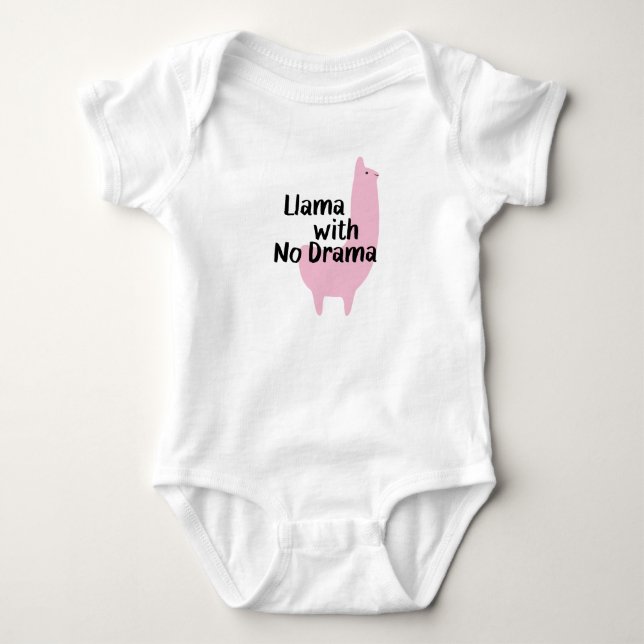 Rosa Llama Babysuit Tee Shirt (Framsida)