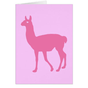 Rosa Llama Hälsningskort