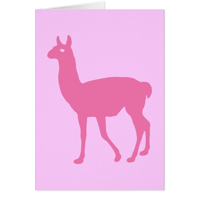 Rosa Llama Hälsningskort (Framsidan)