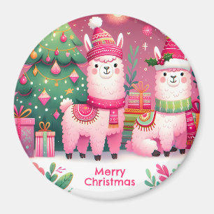 Rosa Llama-jul Magnet