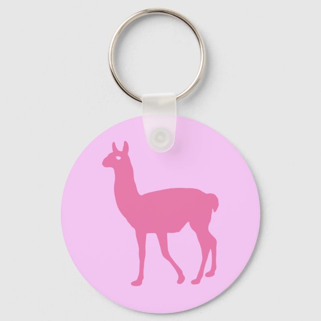 Rosa Llama Keychain Nyckelring (Framsida)