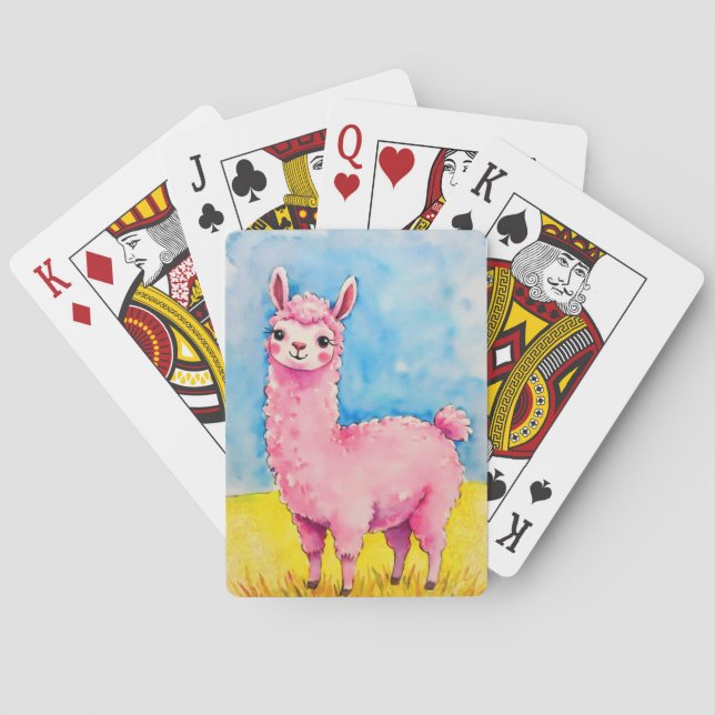 Rosa Llama mot Blå himmel Casinokort (Baksidan)
