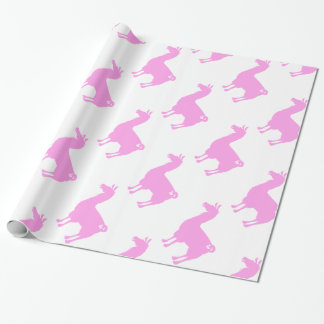 Rosa Llama som slår in papper Presentpapper
