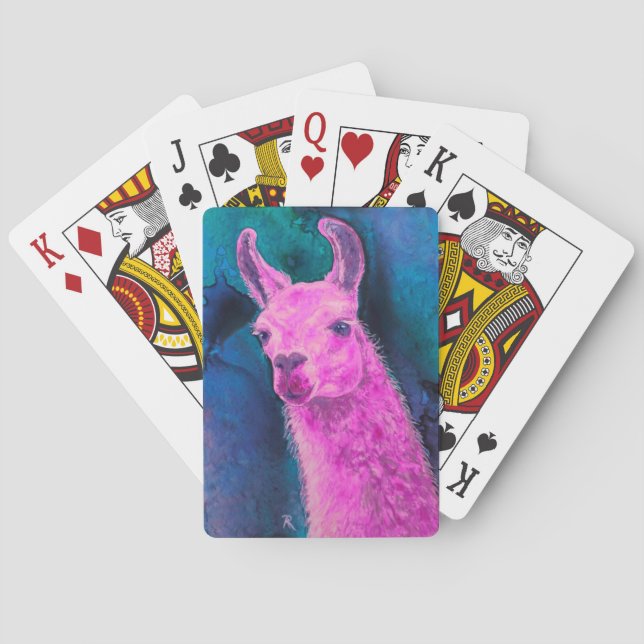 Rosa Llama-spelkort Spel Kort (Baksidan)
