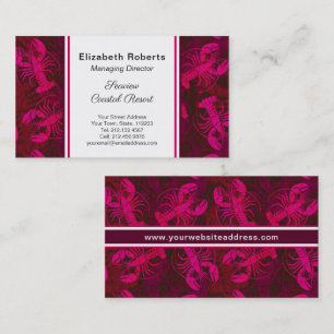 Rosa Lobster Coastal New England eller Maine Busin Visitkort