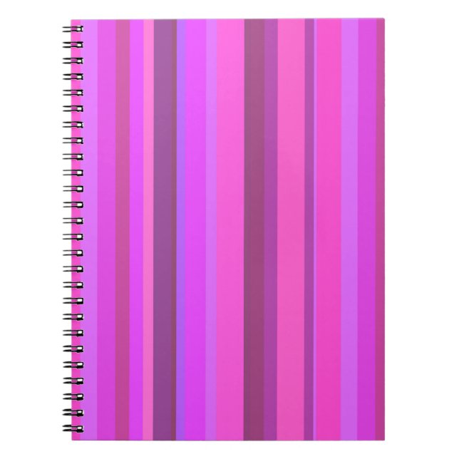 Rosa lodrät rand anteckningsbok med spiral (Framsidan)