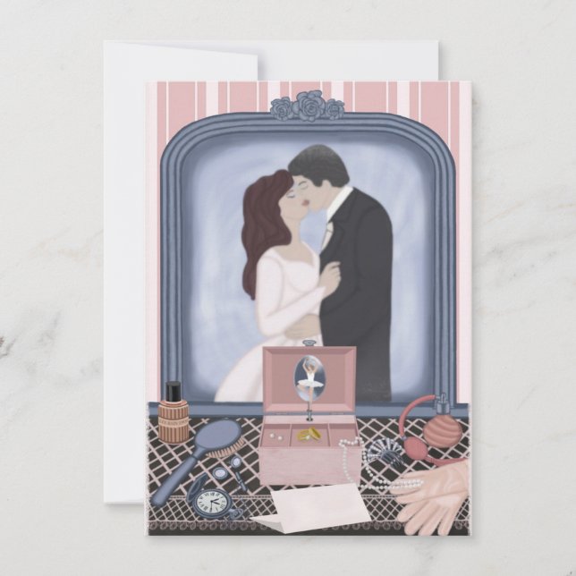 Rosa löfte inbjudningar (Framsida)