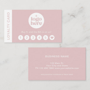 Rosa Logo Modern Professionell Lojalitetskort Visitkort