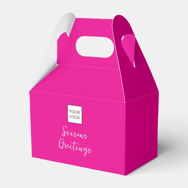 Rosa logotext kampanjbutiksförpackning presentaskar (Framsidan Sidan)