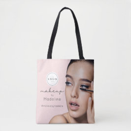 Rosa logotyp med script foto Makeup Studio Tygkasse