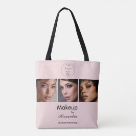 Rosa logotyp med skrift Foto Makeup Studio Tygkasse