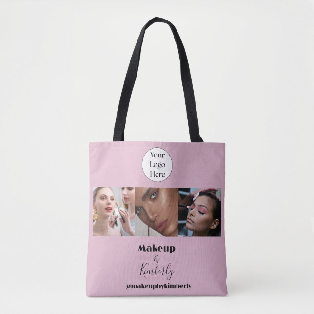Rosa logotyp med skrift Foto Makeup Studio Tygkasse (Framsida)