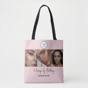 Rosa logotyp med skrivstil Foto Makeup Studio  Tygkasse
