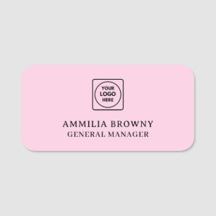 Rosa logotyp   Modern personal branding för anstäl Namnbricka