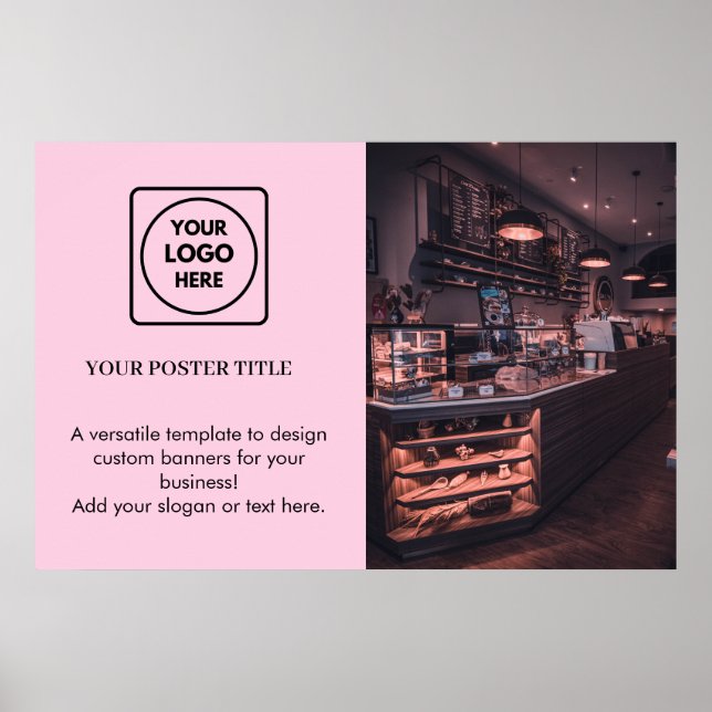 Rosa Logotyp | Modernt Varumärkesbyggande Poster (Framsidan)