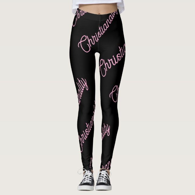rosa logotyp upprepade Leggings (Framsida)