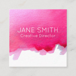 Rosa logotyp vattenfärgsmedelindustrin i det moder fyrkantigt visitkort