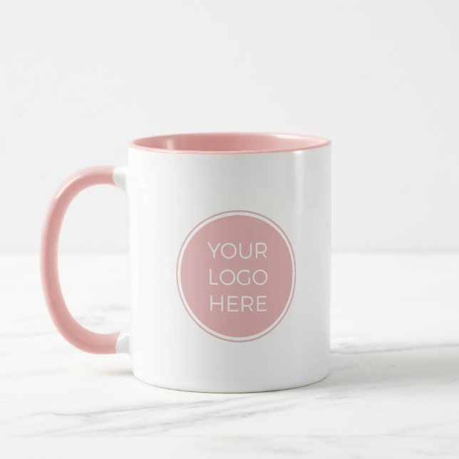 Rosa logotypmugg med varumärke mugg (Vänster)