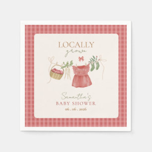 Rosa Lokalt Odlad Bondemarknad Baby Shower Pappersservett