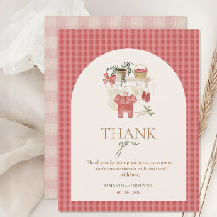 Rosa Lokalt Odlad Bondemarknad Baby Shower Tack Kort