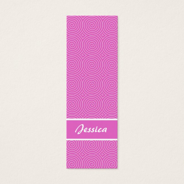 Rosa Lollypop-bokmärke Litet Visitkort (Framsidan)