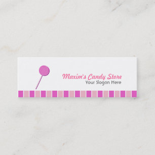 Rosa Lollypop Mini Visitkort
